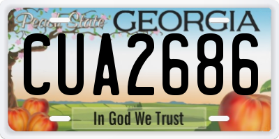 GA license plate CUA2686