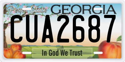 GA license plate CUA2687