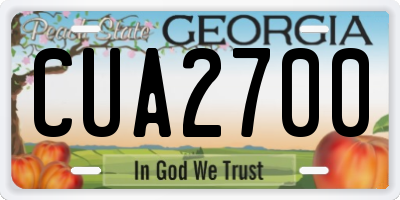 GA license plate CUA2700