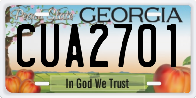 GA license plate CUA2701