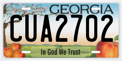 GA license plate CUA2702