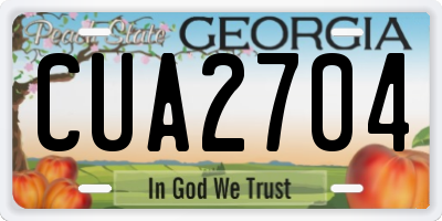 GA license plate CUA2704