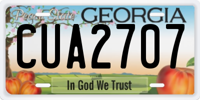 GA license plate CUA2707