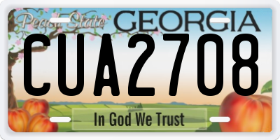 GA license plate CUA2708