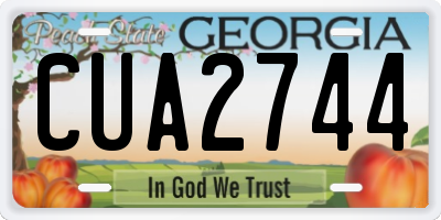 GA license plate CUA2744