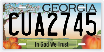 GA license plate CUA2745