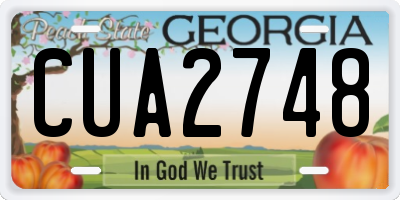 GA license plate CUA2748