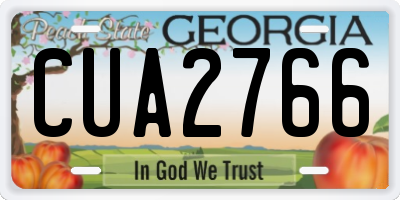GA license plate CUA2766
