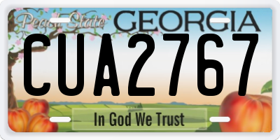GA license plate CUA2767