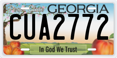 GA license plate CUA2772
