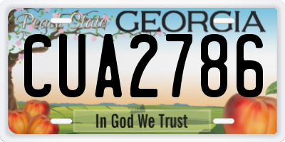 GA license plate CUA2786