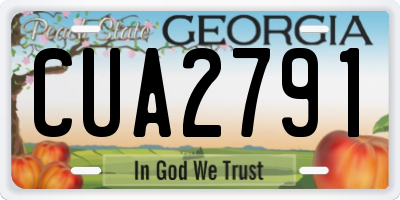 GA license plate CUA2791