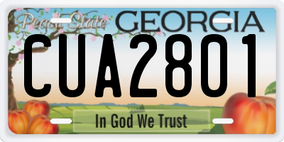 GA license plate CUA2801