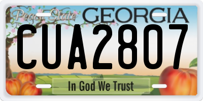 GA license plate CUA2807