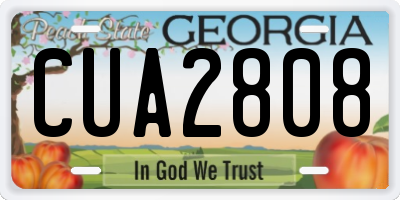 GA license plate CUA2808