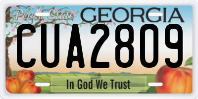 GA license plate CUA2809