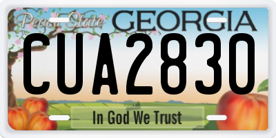 GA license plate CUA2830