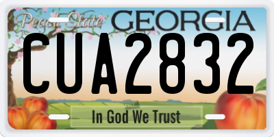 GA license plate CUA2832
