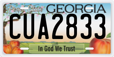 GA license plate CUA2833