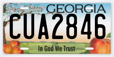 GA license plate CUA2846