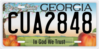 GA license plate CUA2848