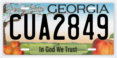 GA license plate CUA2849