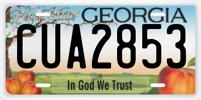 GA license plate CUA2853