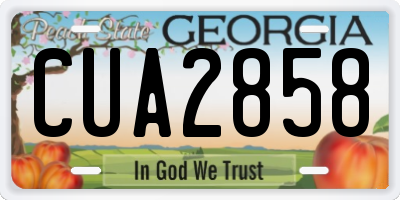 GA license plate CUA2858