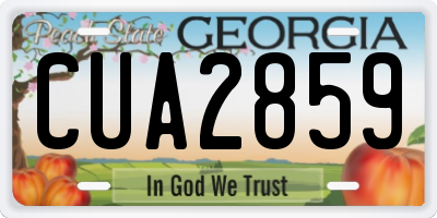 GA license plate CUA2859