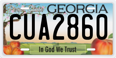 GA license plate CUA2860