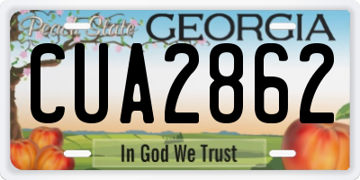 GA license plate CUA2862