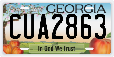 GA license plate CUA2863