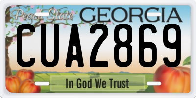 GA license plate CUA2869