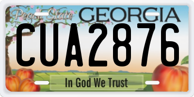 GA license plate CUA2876