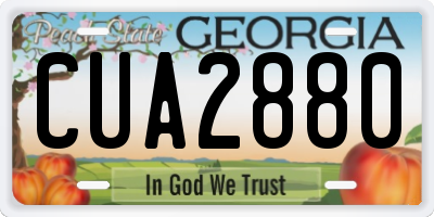 GA license plate CUA2880
