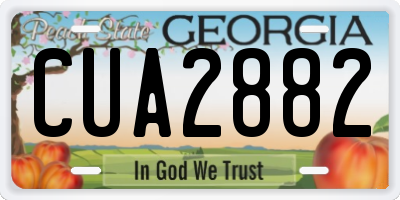 GA license plate CUA2882
