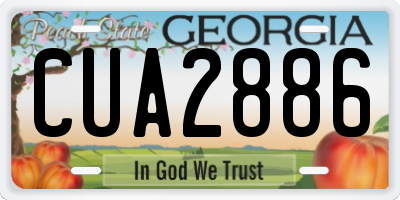 GA license plate CUA2886