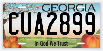 GA license plate CUA2899