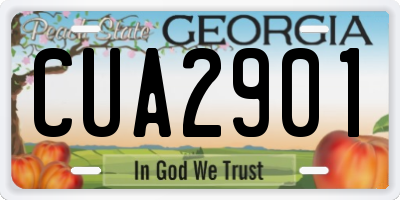 GA license plate CUA2901
