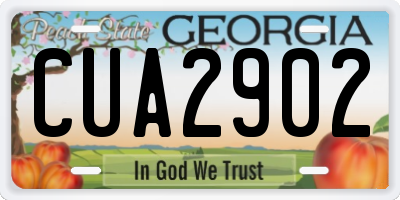 GA license plate CUA2902