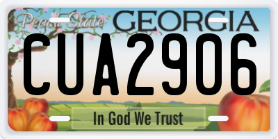 GA license plate CUA2906