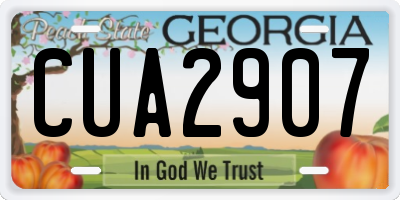 GA license plate CUA2907