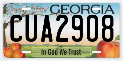 GA license plate CUA2908