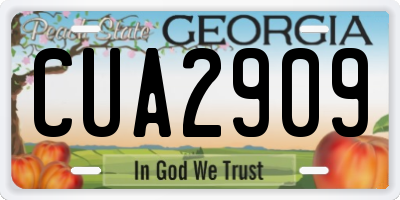 GA license plate CUA2909