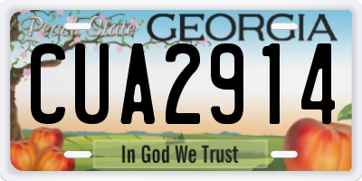 GA license plate CUA2914