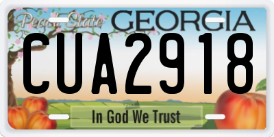 GA license plate CUA2918