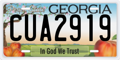 GA license plate CUA2919