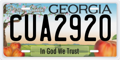 GA license plate CUA2920