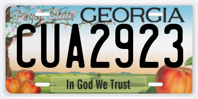 GA license plate CUA2923