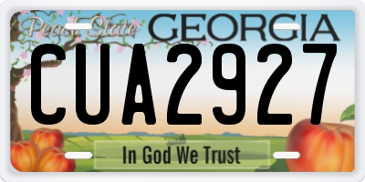 GA license plate CUA2927